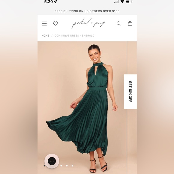 Maxi dress with halter neck and button closure. - Picture 1 of 2